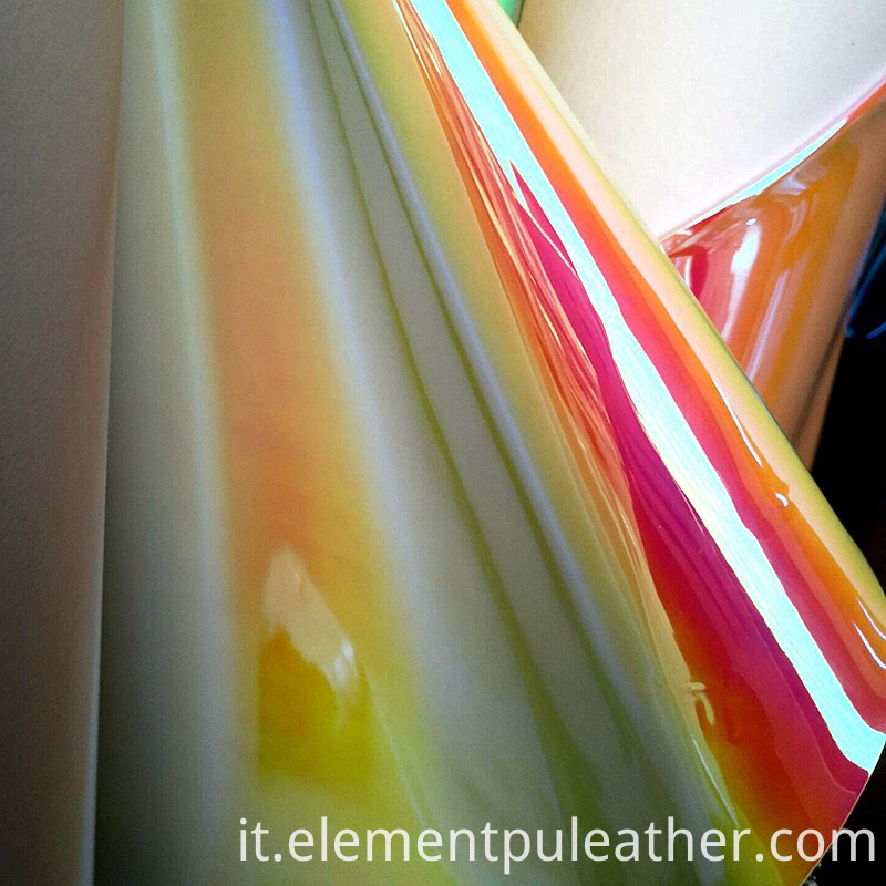 Tessuto in pelle PU Pu Pu Foil Leather Fabric